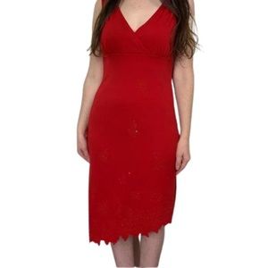 Y2K Charlotte Russe red beaded dress size small babydoll whimsical